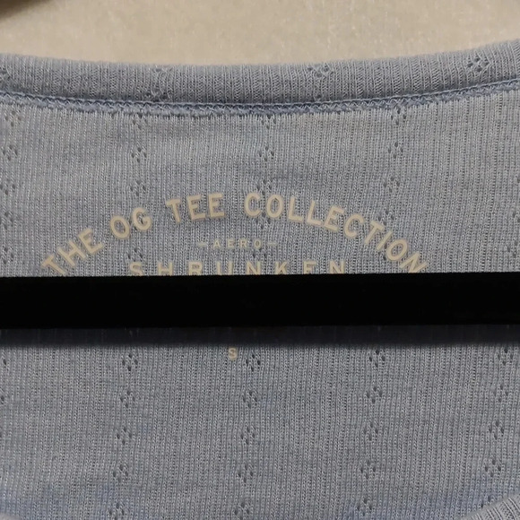 Womens S Aero Pre-shrunk OG Tee Collection Babydoll Baby Blue V Neck Twilight - Picture 2 of 9